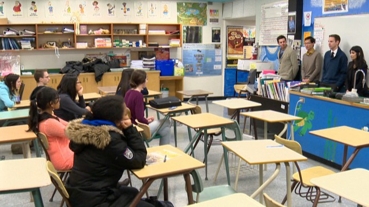 Instead of asking the questions, Global Saskatoon journalists answered them, as Evan Hardy Collegiate students took part in the school's annual Career Day.