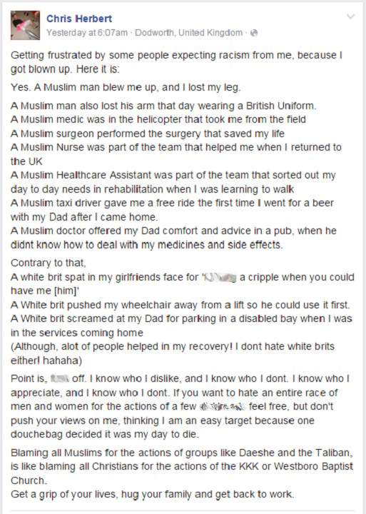 ‘Get a grip’: Iraq war vet’s post blasting Islamophobia goes viral - image
