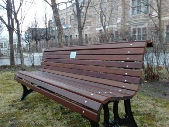 The bench dedicated to Jessica Holman-Price 10 years after her death. 