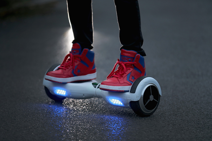 A man was arrested while riding a hoverboard which he is accused of stealing from a store in Lindsay.