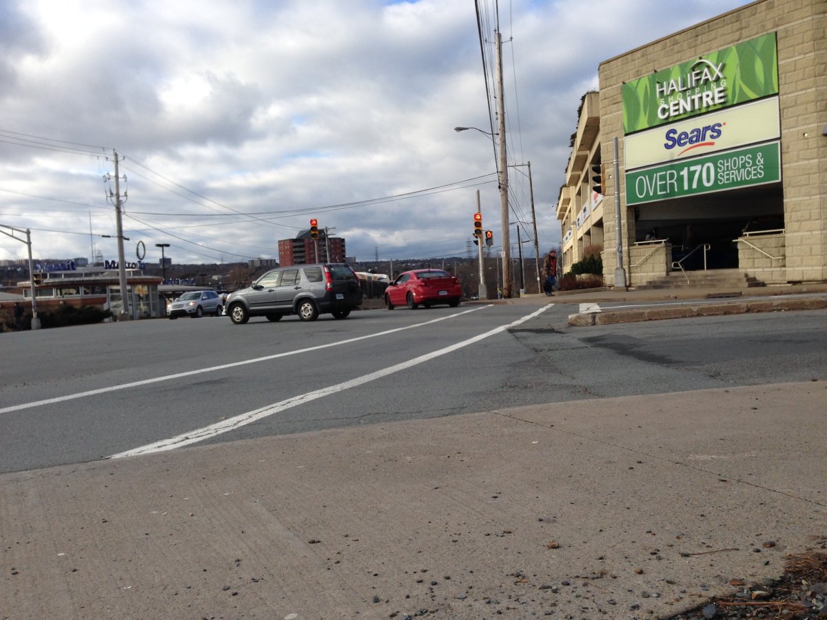 A pedestrian was hit near the Halifax Shopping Centre on Friday.