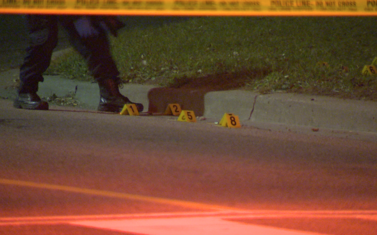 Police investigate after shell casings were found in west-end Toronto on Dec. 7, 2015.