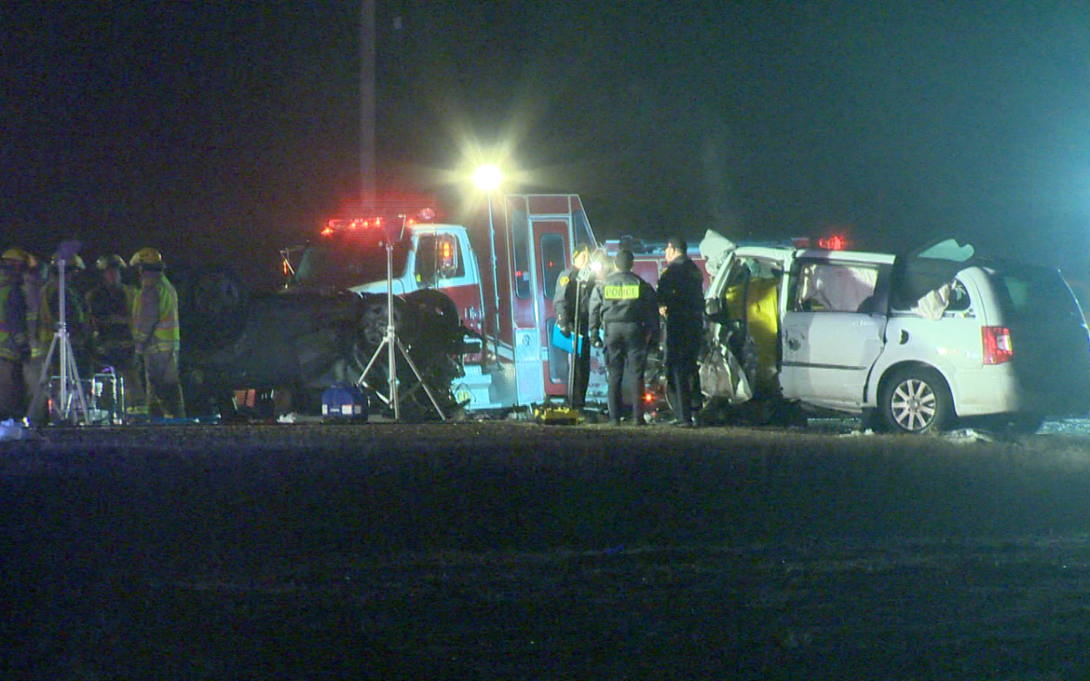 Two people were killed in a multi-vehicle collision in New Tecumseth on Dec. 16, 2015.