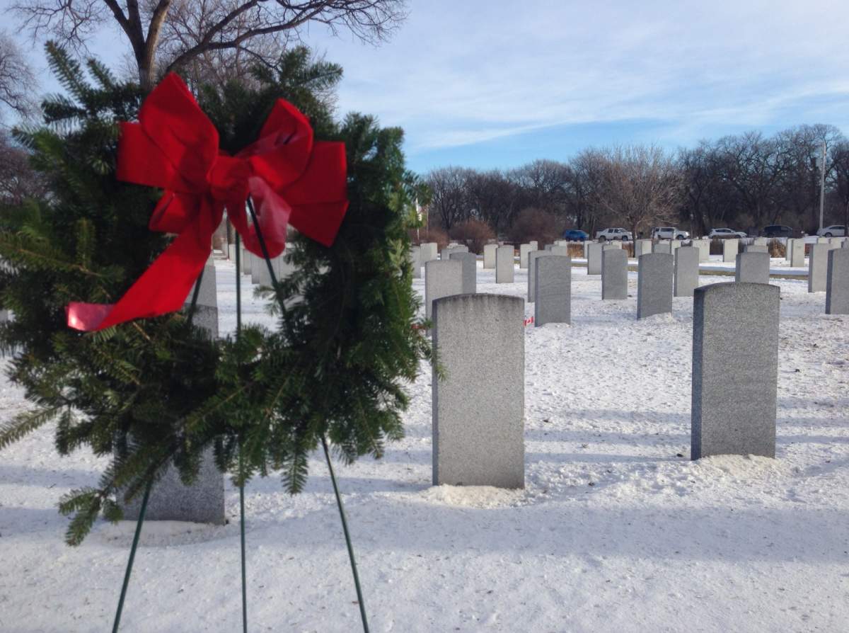 A previous Winnipeg wreath-laying ceremony.