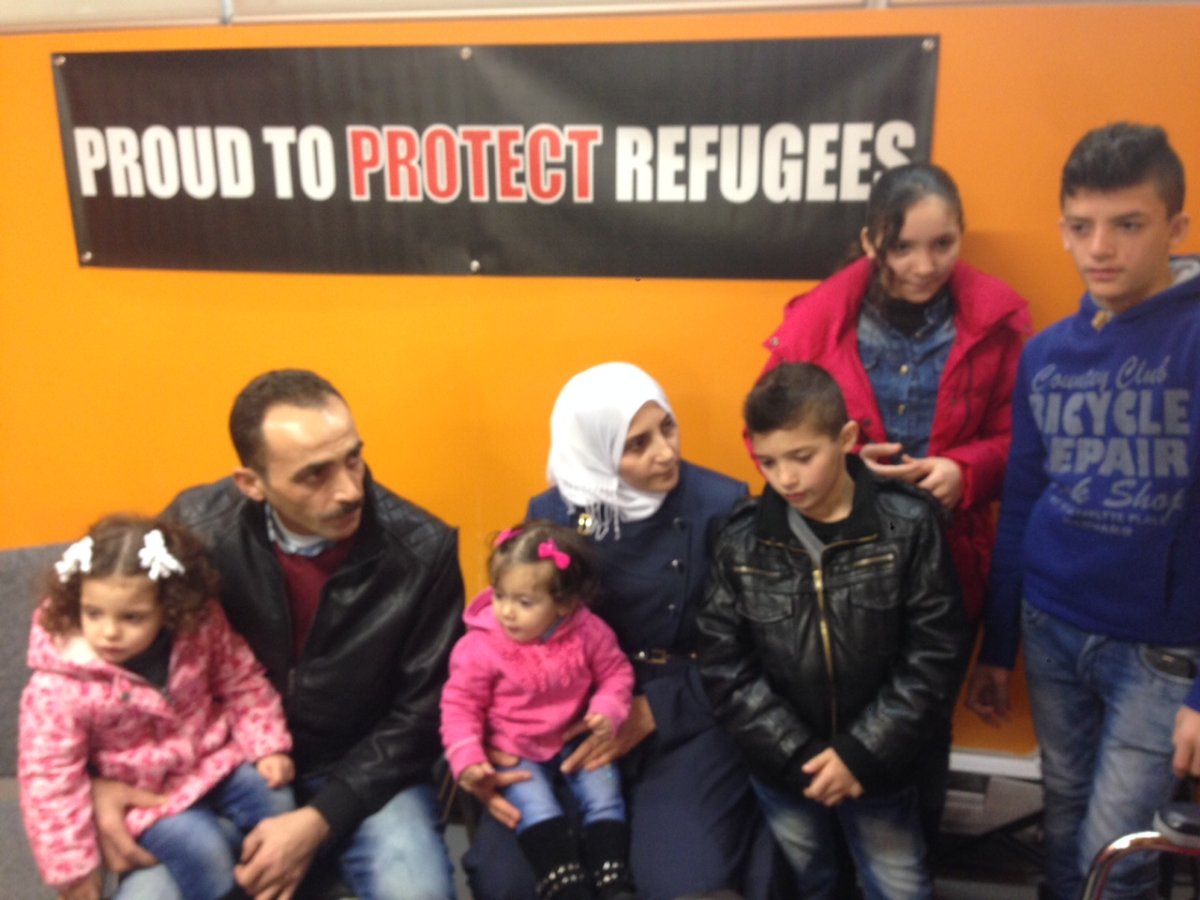  Yaser Albakarand and his family when they first arrived in Winnipeg in November 2015.