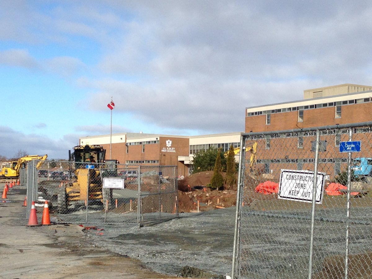 Construction crews are at J.L. Ilsley High School working on ongoing renovations.