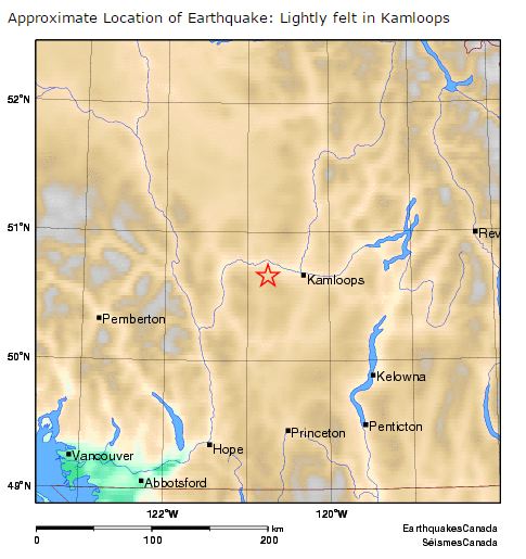 Earthquake recorded near Kamloops - image