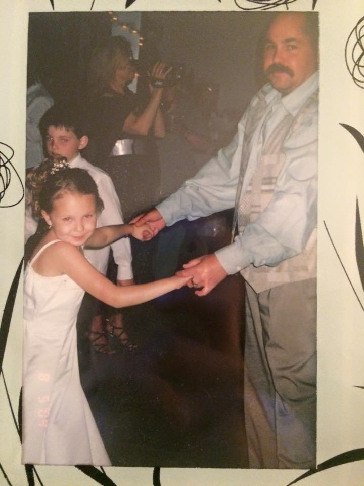 Mackenzie Berry and her father at a family celebration the year before a crash that claimed his life.