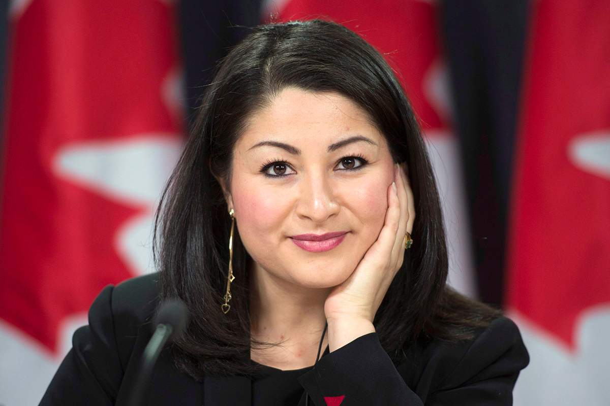 Minister of Democratic Institutions Maryam Monsef attends a news conference in Ottawa on Thursday, December 3, 2015. 