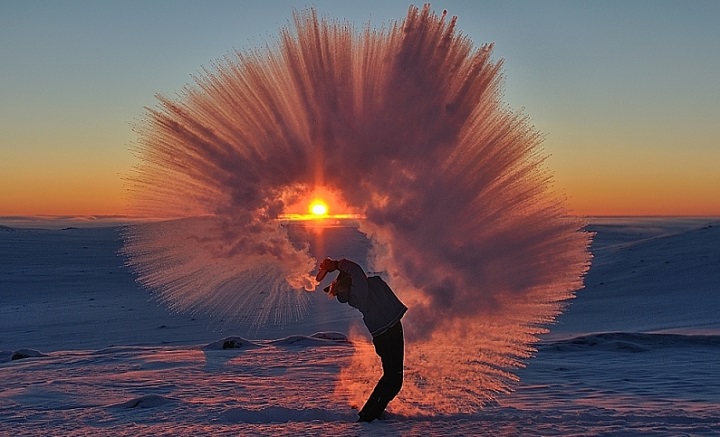 Hot tea, meet frigid Arctic air.