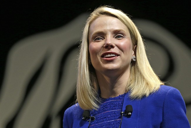 In this Tuesday, June 17, 2014, file photo, Yahoo CEO Marissa Mayer attends the Cannes Lions 2014, 61st International Advertising Festival in Cannes, France. Mayer gave birth to twin girls Thursday, the day after unveiling plans to hatch a new company to control Yahoo's Internet business. This is the second time that the 40-year-old Mayer has given birth since Yahoo hired her as CEO in July 2012. She and her husband have a 3-year-old son.