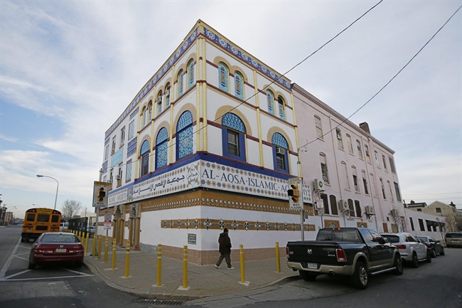 This Monday, Dec. 7, 2015 photo shows the Al Aqsa Islamic Society mosque in Philadelphia. 