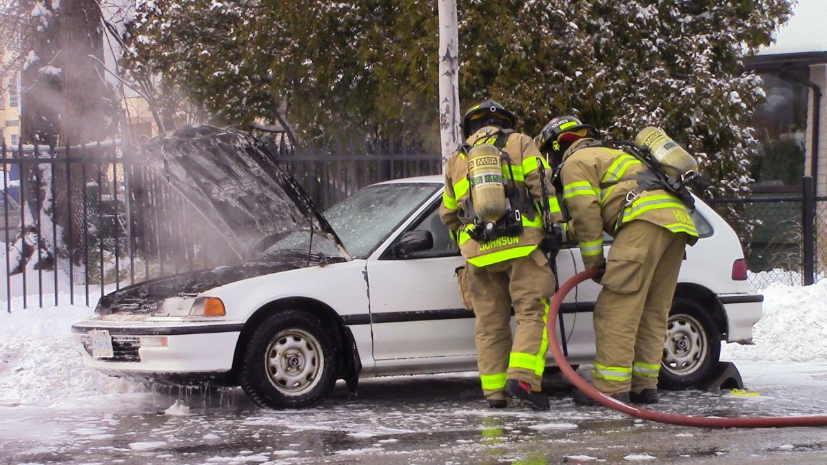 The Penticton Fire Department responded to a vehicle fire on Martin Street on Monday afternoon. 