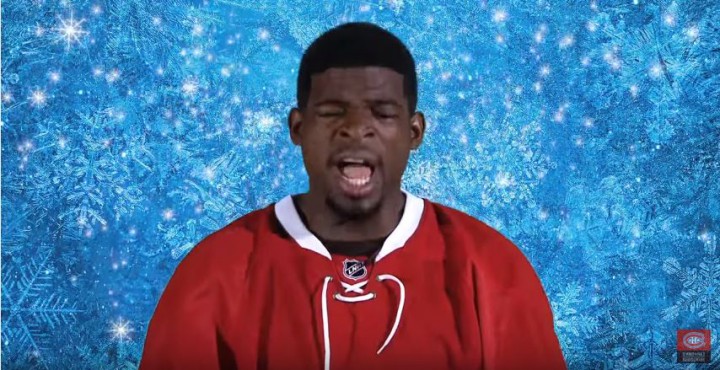 P.K. Subban belts out his line from "Let It Go" in a new holiday video for the Canadiens.