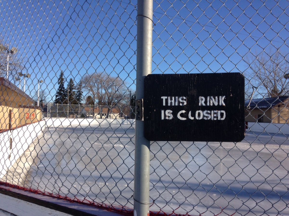 With a December warm spell on the way, anyone looking to go for a skate at one of the city's outdoor arenas may have to wait awhile.