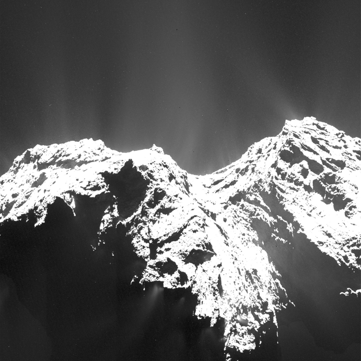 A close-up view of Comet 67P/Churyumov-Gerasimenko taken on Dec. 12, 2015.
