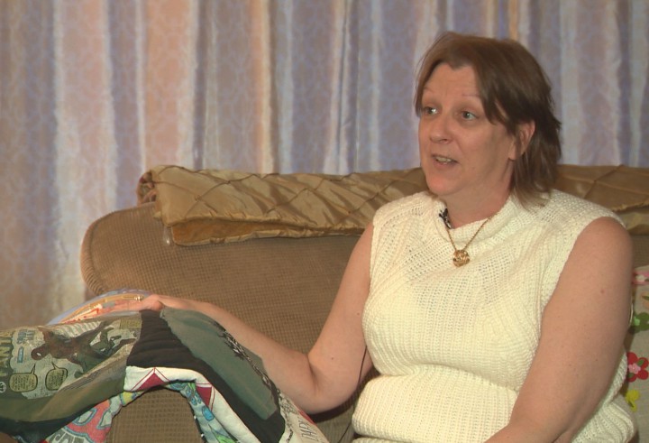 Sandra Adam had a memory quilt made in honour of her late husband.