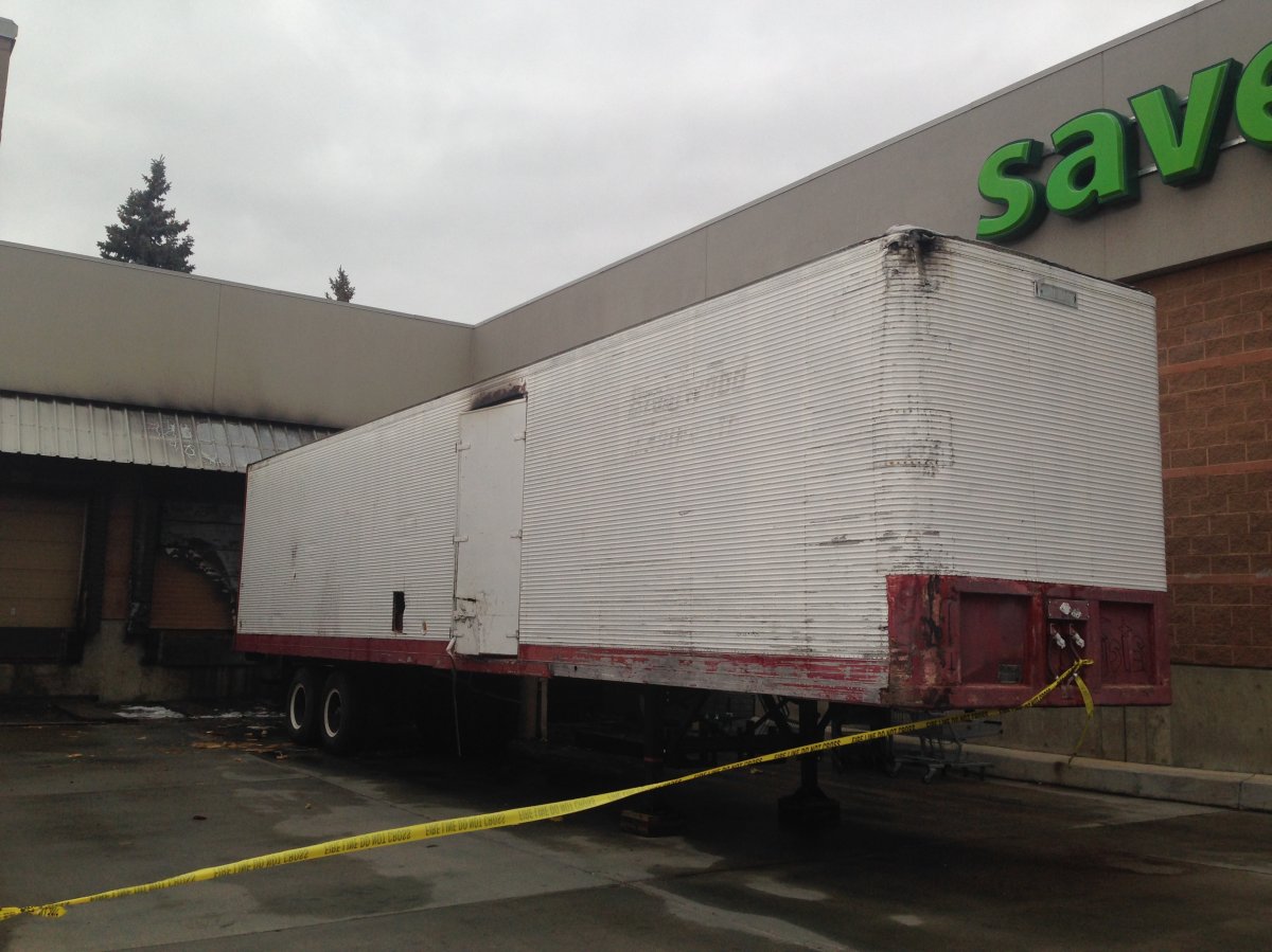 An early morning commercial trailer fire in Penticton on Tuesday morning caused significant smoke damage inside nearby Save-On-Foods.