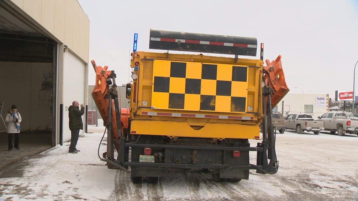 The Government of Saskatchewan has installed blue and amber flashing lights on all snow plows and other snow removal equipment to improve visibility.