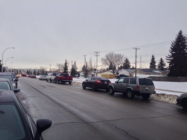 Rain was starting to freeze on pavement and cars outside of the Global Edmonton studios around 3:00 PM Tuesday. Employees reported slick side walk conditions.