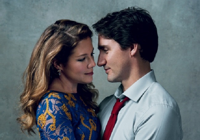 The Trudeaus pose together for Vogue magazine.