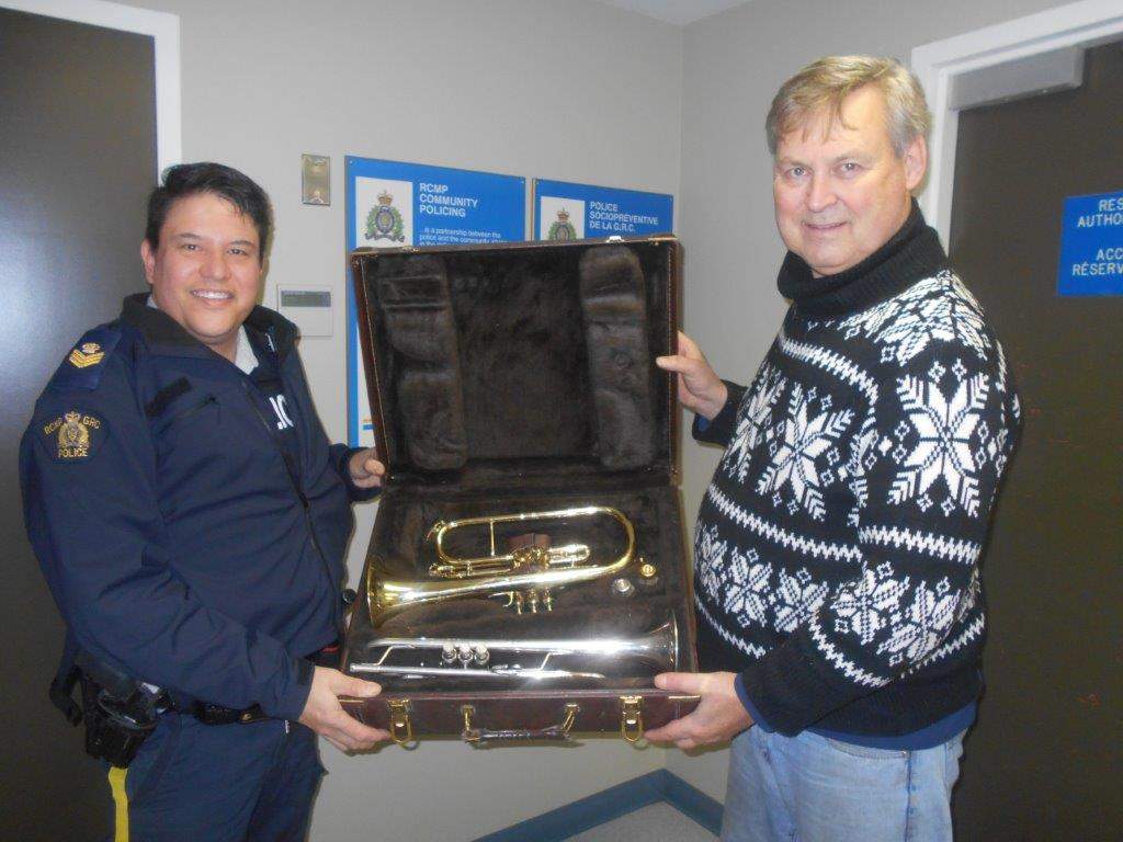 David Forrester got his  stolen trumpets back last week.
