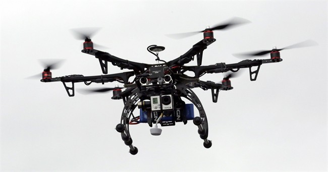 FILE - In this Feb. 13, 2014 file photo, a drone is demonstrated in Brigham City, Utah.