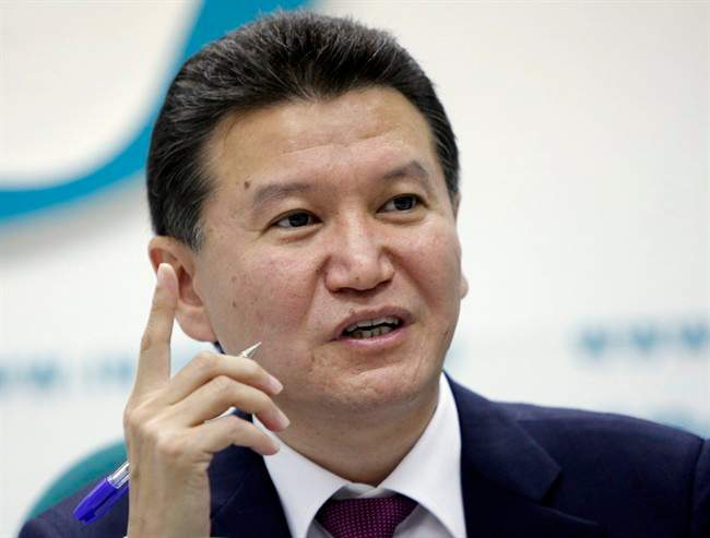 In this file photo taken on Tuesday, June 14, 2011, Kirsan Ilyumzhinov, president of the World Chess Federation, speaks during a news conference in Moscow, Russia. 