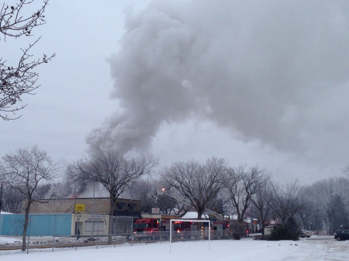 A fire in the area of 106 Street and 63 Ave. Jan. 6, 2016.