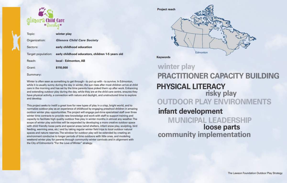 Lawson Foundation grant to Glenora Child Care Society