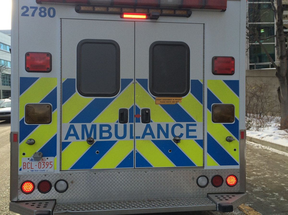 An Alberta Health Services ambulance, pictured in Edmonton on Jan. 19, 2016.