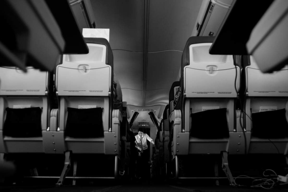 Trudeau on campaign plane