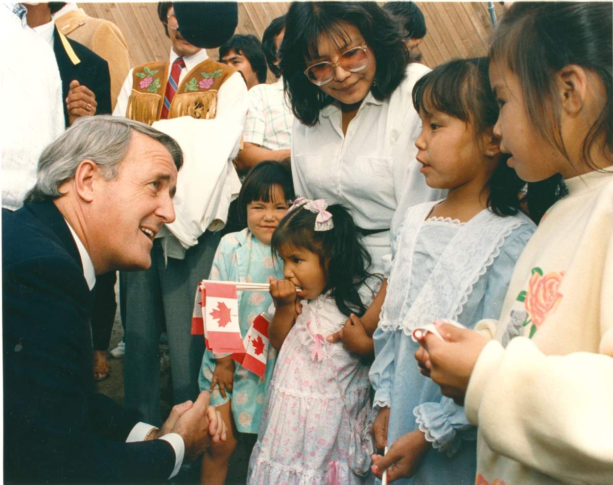 Brian Mulroney and flags