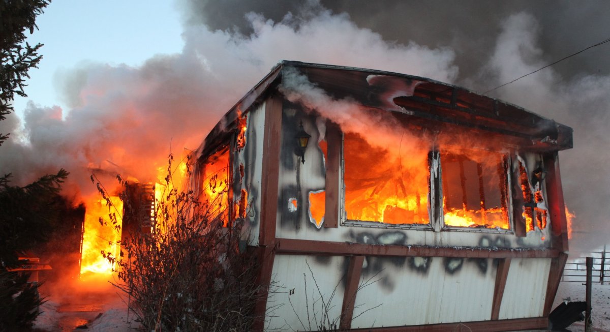 Fire destroys home near Rimbey, AB.