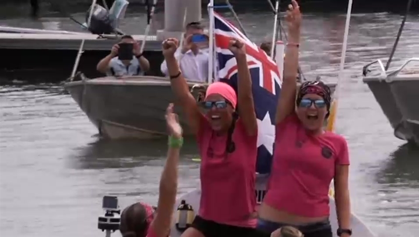 All-female rowing team rows over 15,000 kilometres from San Francisco ...
