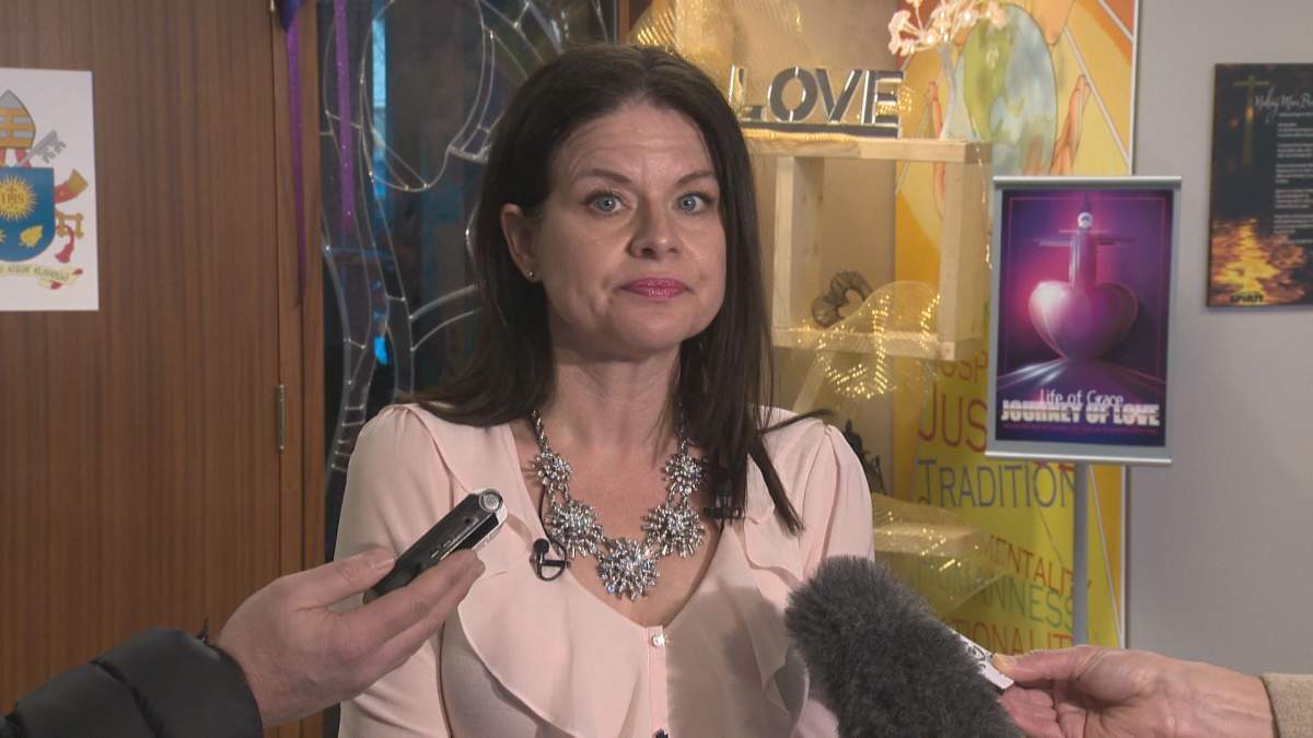 Marilyn Bergstra, Chair of the Edmonton Catholic School Board.