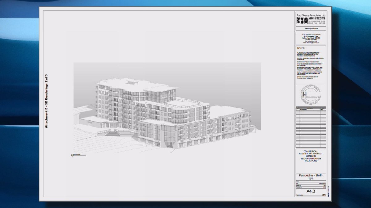 A rendering of the proposed nine-storey building.