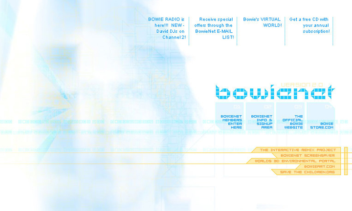 The original BowieNet homepage.