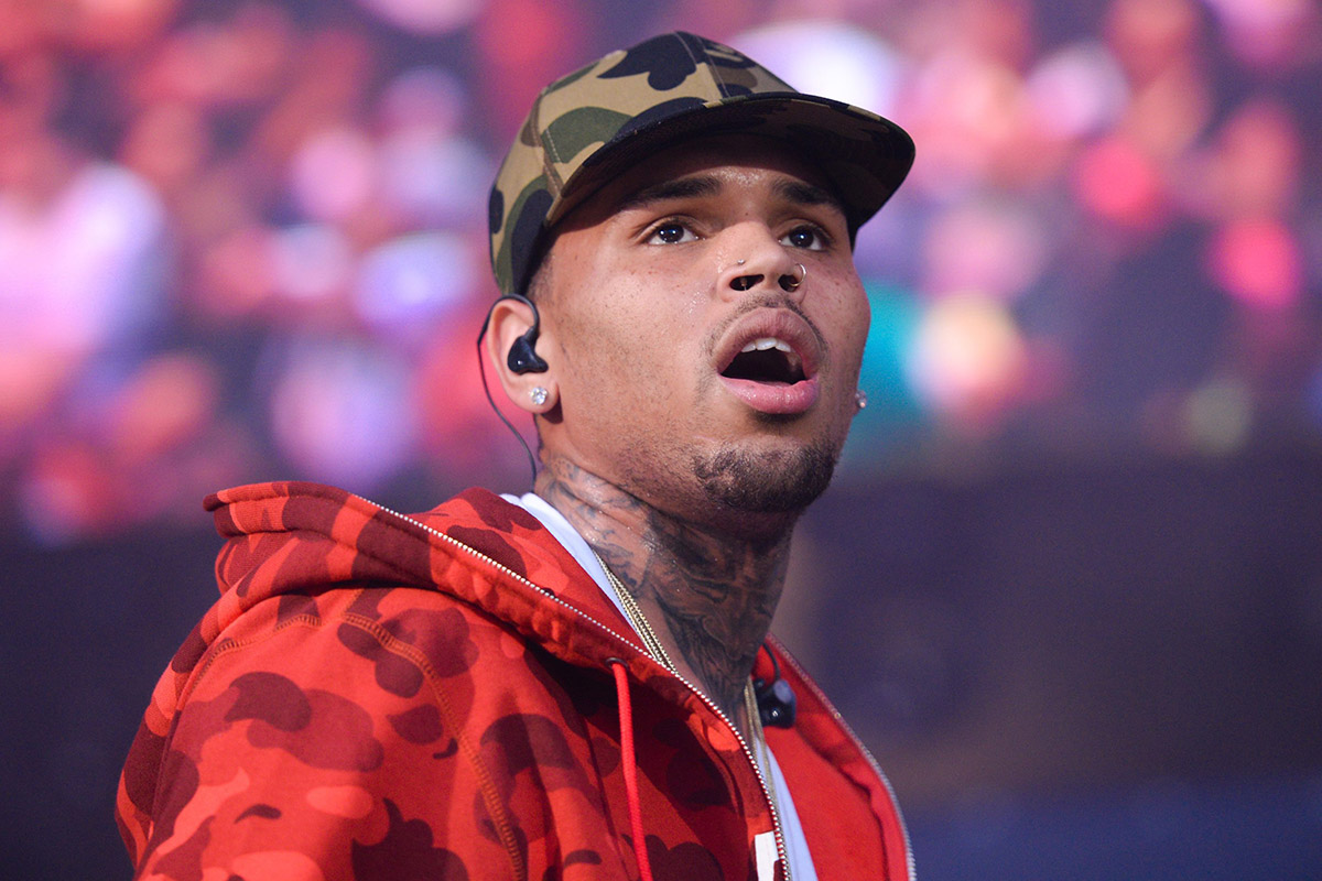 In this June 7, 2015 file photo, rapper Chris Brown performs at the 2015 Hot 97 Summer Jam at MetLife Stadium in East Rutherford, N.J. 
