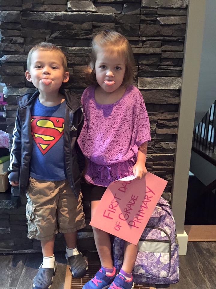 Carmen is seen here with her younger brother, Ryan, who is now three years old.