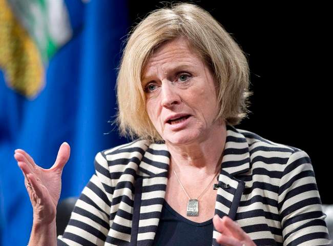 Alberta Premier Rachel Notley speaks during an interview in Calgary, on October 9, 2015. 