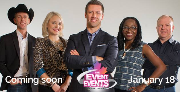 Ryan Urzada (centre), the Regina Hotel Association board director and competition host, stands with the panel of judges, including Marty Seymour, Chelsea Petterson, Awelana Akeriwe and Todd Ripplinger.