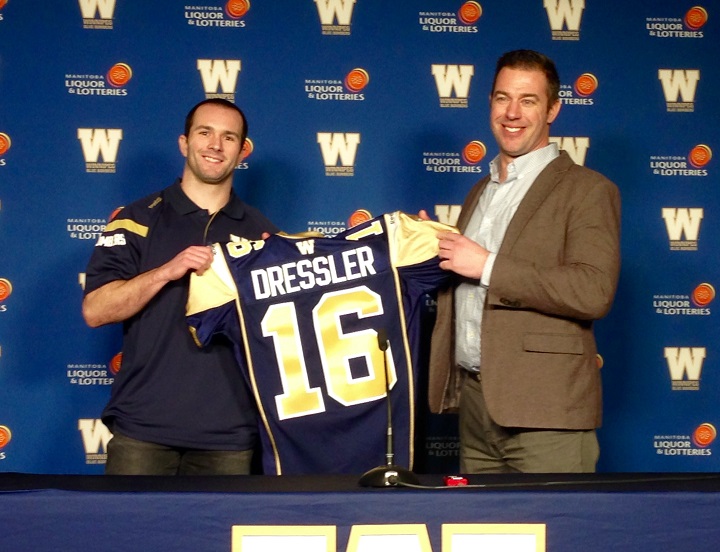 Weston Dressler will be one of at least six Winnipeg Blue Bombers who will miss Monday's pre-season game against the Ottawa Redblacks.