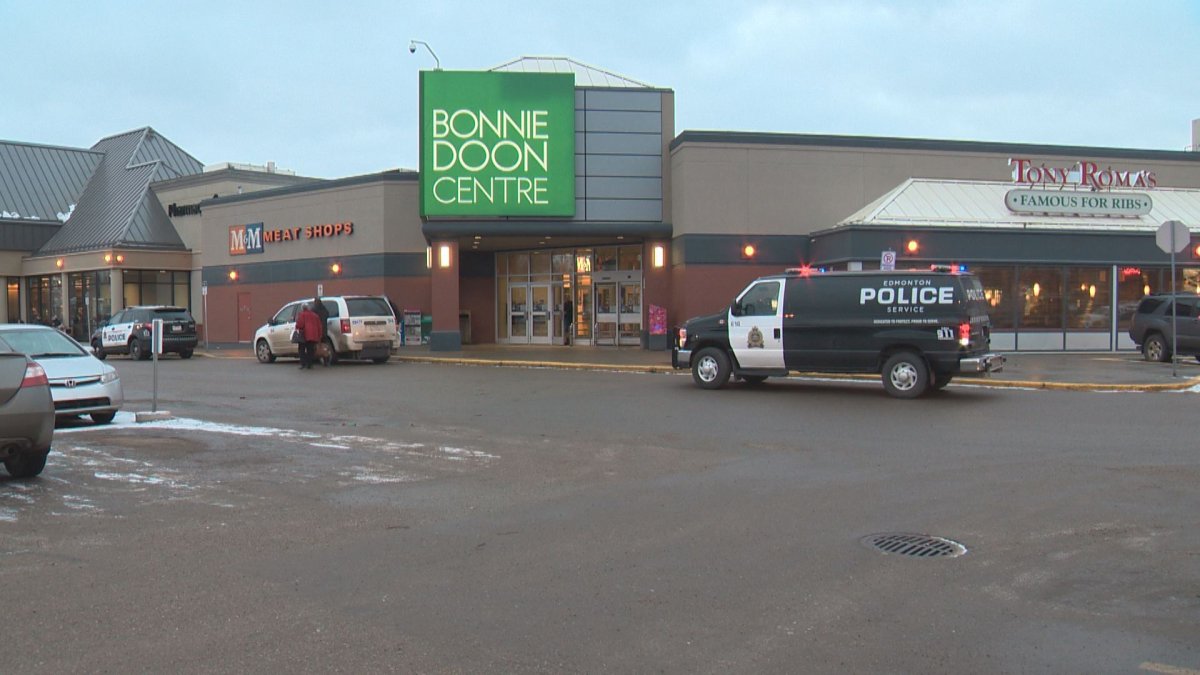 Police investigate a stabbing inside Bonnie Doon Mall Sunday afternoon.