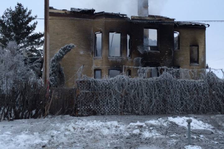 This is what's left of a century old home  in Glenboro, MB after a fire destroyed the building Saturday evening.