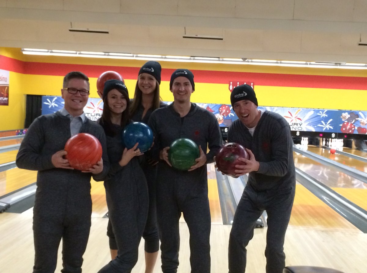 The "Global Onsie" team was one of 18 participating in the sixth annual We Car Bowling Challenge.