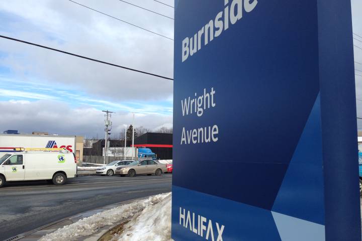 A newly branded Halifax sign is seen in Burnside. 
