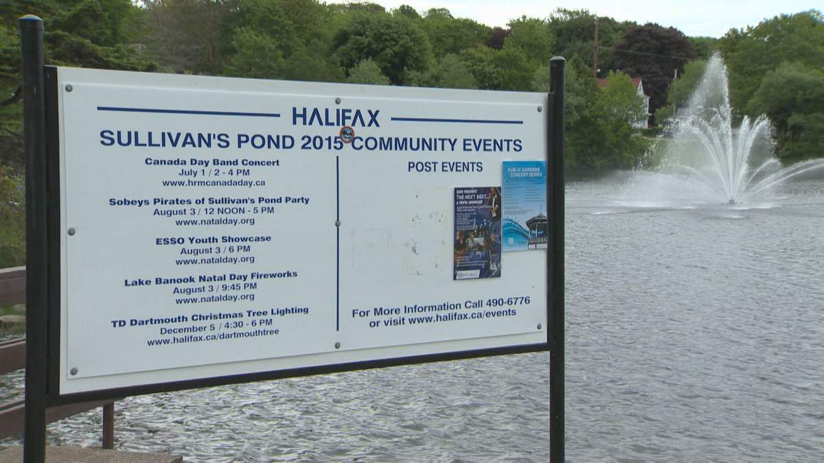 The offending sign at Sullivan’s Pond in Dartmouth.