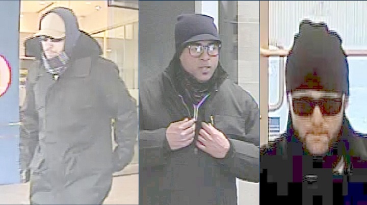 The "Tunnel Rat Bandit" (left), "Bubbles" (centre), and "Whiskers" (right) are wanted in connection to separate Toronto-area bank robberies.