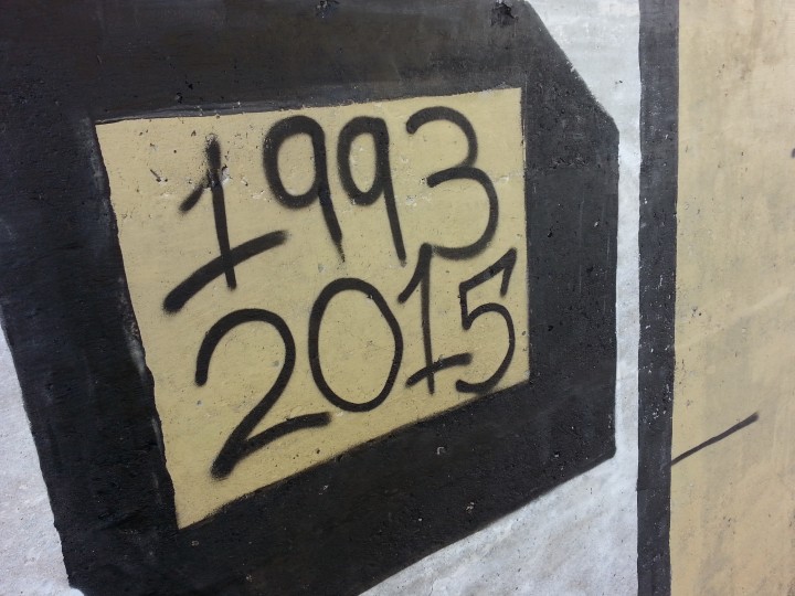 A mural on the bridge where Samantha Higgins was found, Tuesday, January 19, 2016.